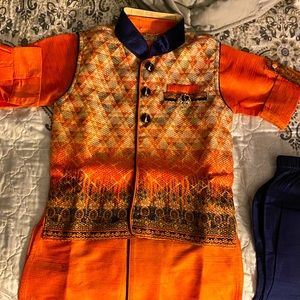 🆕 Indian Pakistani Fancy Boy 3 Piece Shalwar Kameez Kurta Vest Set 🇮🇳🇵🇰